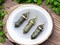 40mm Gold Tone Natural Dragon Blood Double Terminated Bullet Pendant